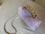 平過原價！CHANEL 24S 最新春夏秋紫色小牛皮 Clutch on Chain Kelly 通花金鏈織皮手柄 Top Handle  Mini Flap Bag 20cm 25A 25P 25S