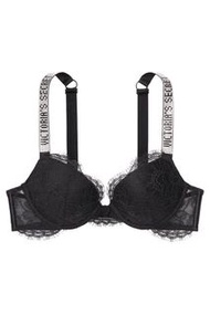Victoria’s Secret very sexy shine strap push up bra in black lace