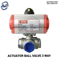 Actuator Ball Valve 3 Way Type L Port Double Acting Size 3/4 Inch