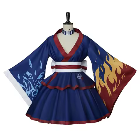 Anime Todoroki Shoto Cosplay Costume Kimono Lolita Maid Dress Halloween Women Female Costume Kimono 