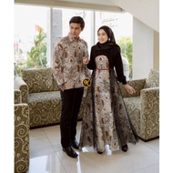 Couple Gamis Kain Maxmara|| Baju Pesta Sarimbit Kombinasi Batik