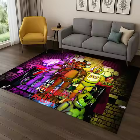 3D F-FNAF Game Cartoon Carpet Rug for Bedroom Living Room Sofa Doormat Home Decor,Kids Game Area Rug