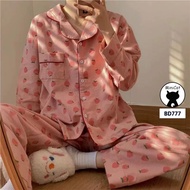 High-quality women's long pajamas for home wear with Korean style pajama style MiniCat BD777