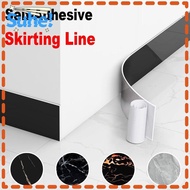 SUHE Floor Tile Sticker, Living Room Marble Grain Skirting Line, Home Decor PVC Self Adhesive Waterproof Waist Line