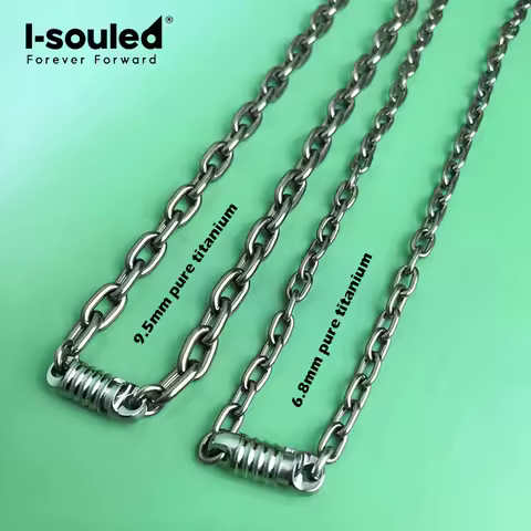 6.8mm/9.5mm pure titanium O-shaped necklace with universal swivel buckle