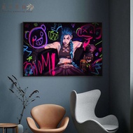 Perilla-ตัวละคร Jinx Arcane ตำนานโปสเตอร์ภาพวาดสีน้ำมันการตกแต่งผนังบ้านเกม1ชิ้น