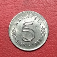 koin asing 5 sen Malaysia 1988 TP 3413