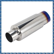 (FTQN) Car Universal Stainless Steel Rear Exhaust Pipe Square Muffler Tail Throat Muffler Tip Pipe 3