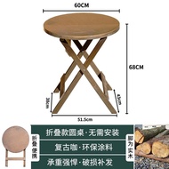 39bD โต๊ะกลมพับได้สไตล์อเมริกัน โต๊ะไม้เนื้อแข็ง โต๊ะสี่เหลี่ยม โต๊ะรับประทานอาหารในห้องนั่งเล่น ระเ