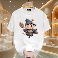 Men Crayon Shin-Chan Cartoon Print Short-Sleeved T-Shirt Round Neck Casual ins Style Trendy Top