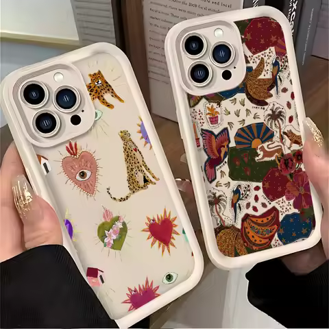 Floral Leopard Eyes Phone Case for Vivo V50 V40 V30 V30e V29e V29 V27 V27e V25 V20 V21 X100 X90 X80 
