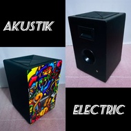 Electric cajon kahon drumbox cajon acoustic electric premium patterned cajon