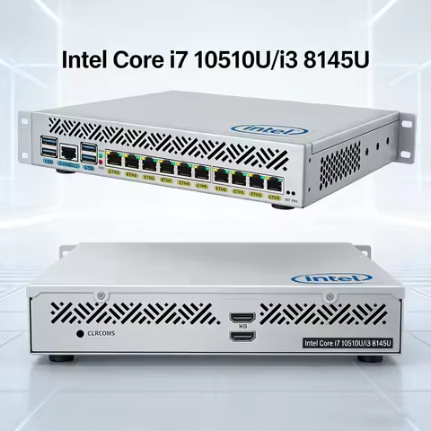 1U Rackmount Computer Intel Core i7 10510U i3 8145U 10x1GbE LAN Workstation Desktop PC for Home or B