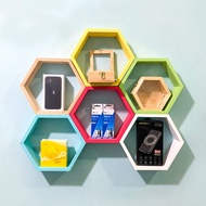 KAYU Hexagonal Shelf Hexagon Wall Shelf Hexagon Wall Shelf Hexagonal Wall Shelf Wooden Bookshelf