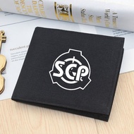 SCP Logo Short Wallet Male Youth Portable Daily Multi-card Slot Large Capacity Black Two-fold Wallet