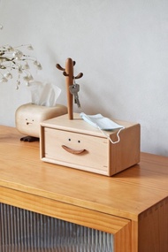 山舍 | 微笑口罩盒 實木手工 門廳 玄關 鑰匙收納架 口罩收納盒