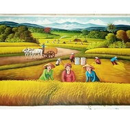 Beautiful Large Scarecrow Feng Shui Rice Painting