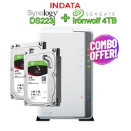 [COMBO] Synology DS223j NAS network storage and Seagate Ironwolf 4TB hard drive, genuine product