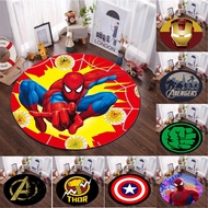 The Avengers Spiderman Printed Round Carpet for Living Room Floor Mat Anti Slip Computer Chair Mat C