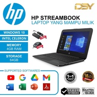 (Refurbished) HP Streambook | WARRANTY 18 MONTH | Window 10 | 4GB RAM DDR3 | SSD 64GB | GAMING LAPTO