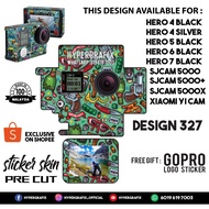 GOPRO HERO 4 , HERO 5 , HERO 6 , HERO 7, SJCAM 5000 , XIAOMI YI CAM 2K STICKER SKIN (DESIGN 327)