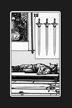 Four of Swords - Tarot Card Notebook - Card No.58 (Dark Ed.): A5 Ruled Lined Journal Diary Sketchboo