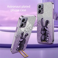 For Xiaomi Poco X5 5G Case Electroplating Colorful Luxury Soft Glitter TPU Cell phone Back Cover Xiaomi Poco X5 5G Phone Case rabbit Kickstand