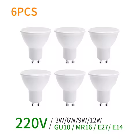 6PCS GU10 Led Bulb Light 220V Corn Lamp E27 Spot Light LED Bombilla Lampara E14 Bulb Home Lighting 3