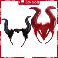 XI Ox Horn Headband Halloween Demon Horn Headwear Steampunk Devil Horns Headband Devil Horn Hair Hoo