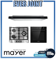 Mayer MMSS633 [60cm] 3 Burner Stainless Steel Gas Hob + MMSI900LEDHS [90cm] Semi-Integrated Slimline Cooker Hood + MMDO8R [60cm] Built-in Oven with Smoke Ventilation System Bundle Deal!!