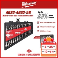 MILWAUKEE 4932-4642-58 MAXBITE™ Metric 15pcs Combination Wrench Set I-Beam Handle 25% More Torque In