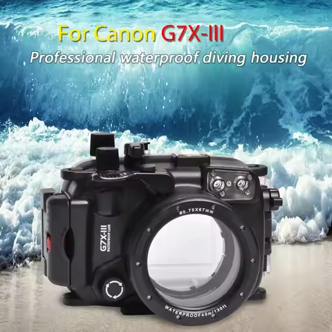 40m 130ft Waterproof Box Underwater Housing Camera Diving Case for Canon powershot G7X III / G7 X II
