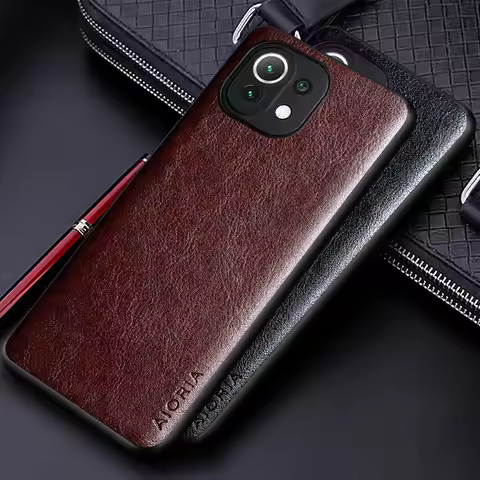 Luxury PU leather Case for Xiaomi Mi 11 Lite 5G NE 11 Pro Ultra with Business solid color design cov