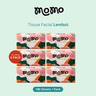 PLASTIC MAHKOTA l PACKAGE 6 PACKS MOMO FACIAL TISSUE 180 SHEETS - FACIAL TISSUE 6 packs