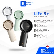 JISULIFE Life5 Plus Handheld Fan 5 Speeds Portable Hand Fan USB Rechargeable Turbo Fan Strong Wind