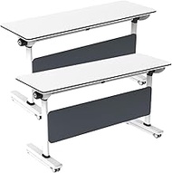 YVYKFZD Folding Conference Table, Mobile Meeting Table with Wheels, Flip Top Rolling Training Table,