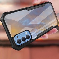 For OPPO Reno 5 5 Pro 5F 4 4F 3 2 2F 2Z Clear Acrylic Airbag Phone Case Hybrid Silicone Bumper Shock