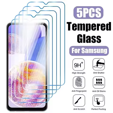 5Pcs HD Tempered Glass For Samsung Galaxy A24 4G A25 A15 A05S A54 A34 A14 A04 M54 M34 M14 M04 A M 13
