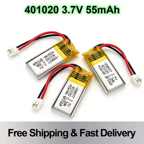 3.7V Lithium Polymer Battery 401020 55mAh for Bluetooth Earphones, Selfie Stick, GPS, LED and Electr