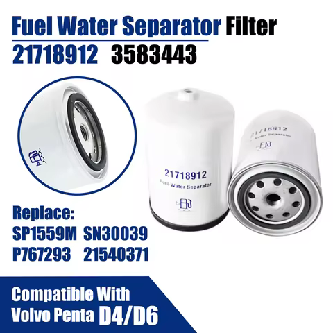 21718912 Fuel Water Separator Filter for Volvo Penta Marine Engine D4 D6 Replace SP1559M 21540371 SN