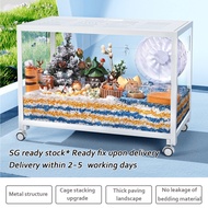 Bucatstate【80/100CM】Hamster Cage/Quail Cage/Small Animal  With Stacked Cage Accessories /Double Door /with wheel