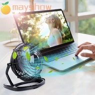 MAYSHOW Desk Fan, Electric with 4 Blades Table Fan,  Desktop Silent USB Powered Cooling Fan Summer