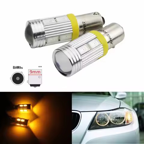 ANGRONG 2x High Power HY21W BAW9s 12146 LED Light 10SMD 5630 LED Front Indicator Reverse Light Bulbs