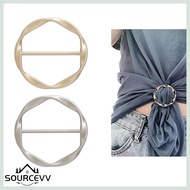 SOURCE Women T-shirt Tie Clip Silk Scarf Ring Clip Fashion Round Circle Clip Belt Decors Round Brooc