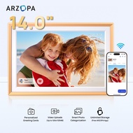 ARZOPA 14.0" WiFi Metal Digital Picture Frame, HD IPS Touch Screen, Easy Share Photos/Videos via Fre