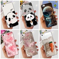 Casing For iPhone 5 5S SE (2016) iPhone5 iPhone5s Cute Panda Cat Flower Painted Soft Silicone TPU Ph
