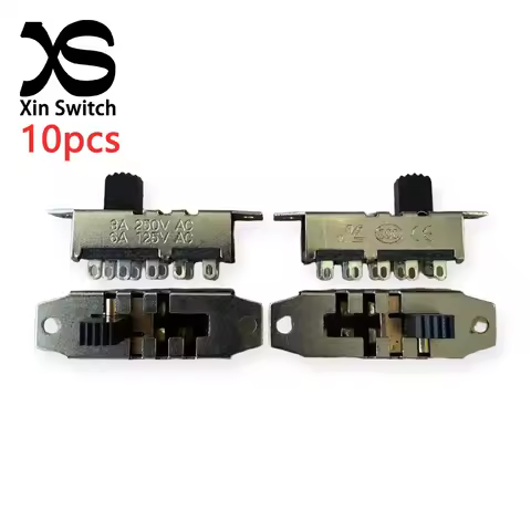 10PCS SS-24H06 (2P4T) Double Row Vertical Plug-In Toggle Switch 3A 250VAC 6A 125VAC 10-Pin 4-Positio