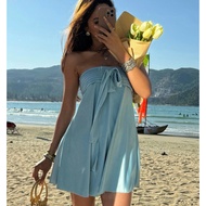 Elwyn By Vianh EL203 Elegant Short Flared Silk Dress for Summer Party and Going Out