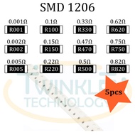 Resistor SMD 1206 0.001, 0.002, 0.005, 0.1 ohm, 0.15 ohm, 0.22 ohm, 0.35 ohm, 0.47 ohm, 0.5 ohm, 0.6