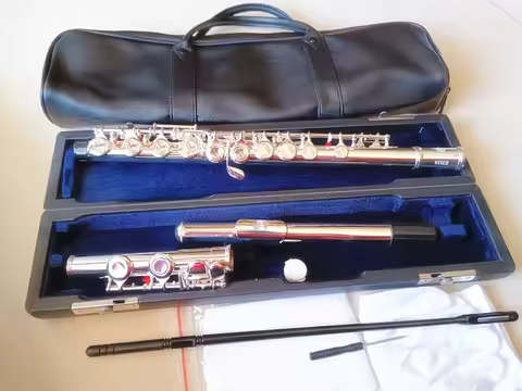 Made in Top flute JUPITER 16 Holes Silver Plated Transverse Flauta obturator C Key with E key music 